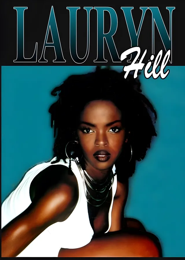 Lauryn Hill - Turkuaz Portre metal tablo