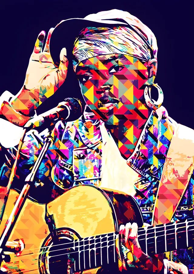 Lauryn Hill - WPAP Portre metal tablo