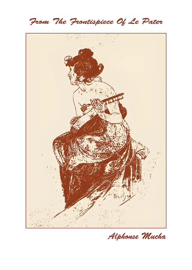 Le Pater Frontispis - Alphonse Mucha metal tablo