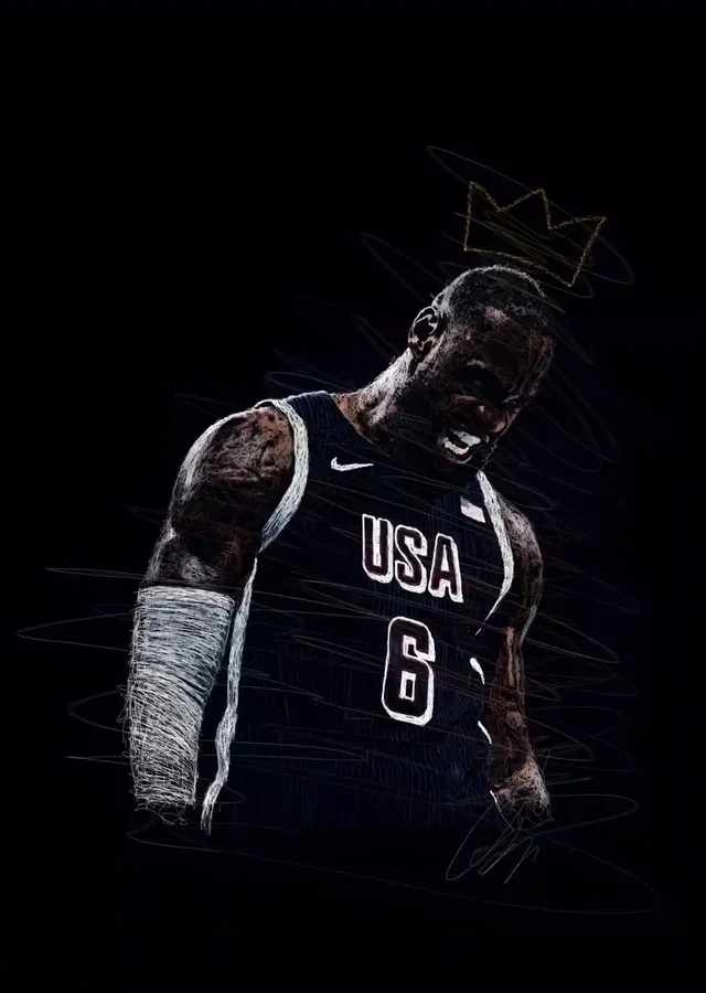 LeBron James: USA Formasıyla Karalama metal tablo