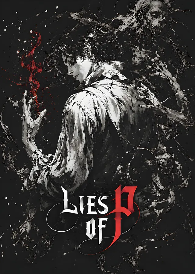 Lies of P: Siyah Beyaz Dumanda Kukla metal tablo