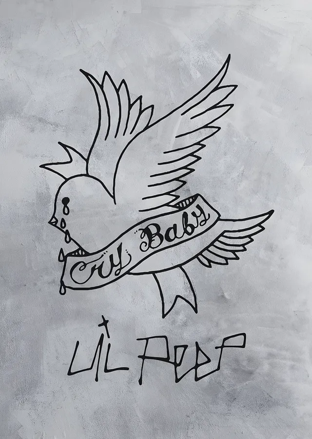 Lil Peep - Cry Baby Kırlangıç metal tablo