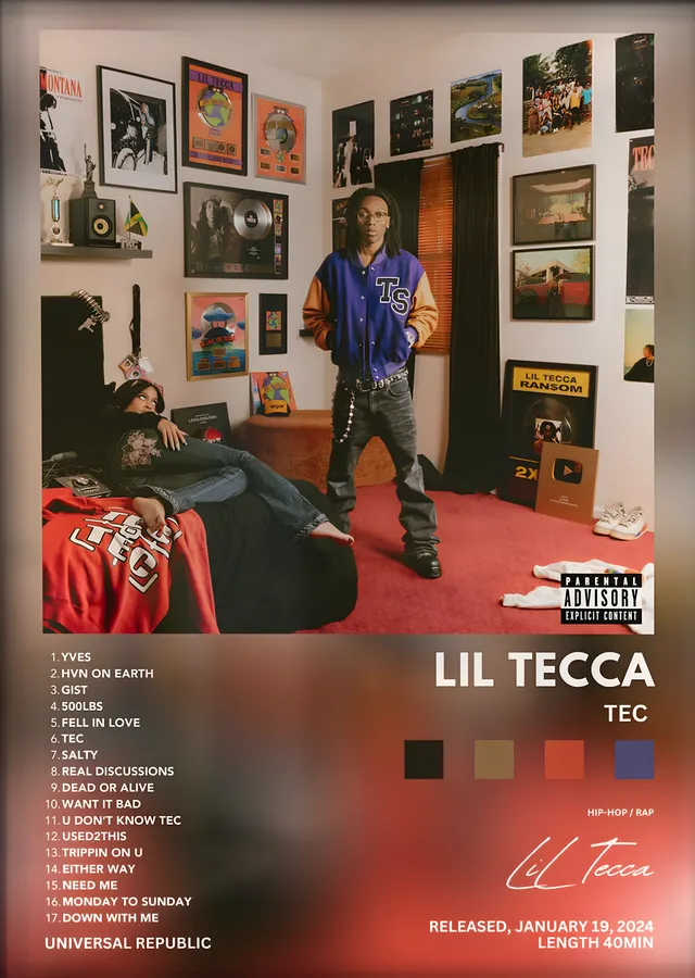Lil Tecca: TEC metal tablo