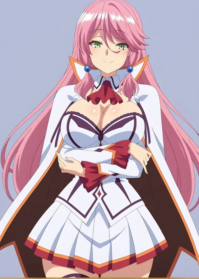 Lila Zeminde Pembe Saçlı Anime Kızı metal tablo