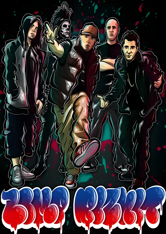 Limp Bizkit: Grafiti Logolu Grup metal tablo