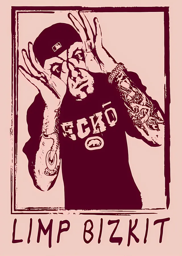 Limp Bizkit: Pembe Serigrafi metal tablo