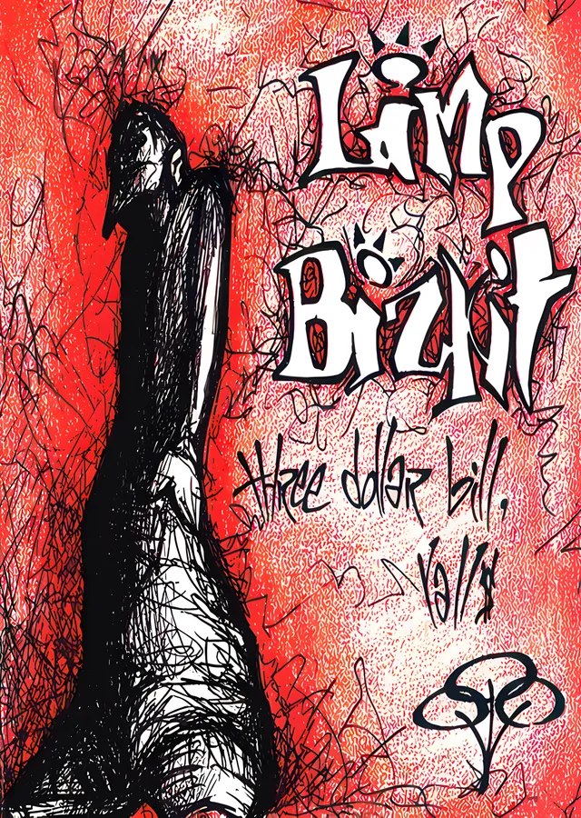 Limp Bizkit: Three Dollar Bill Kızıl Baskı metal tablo