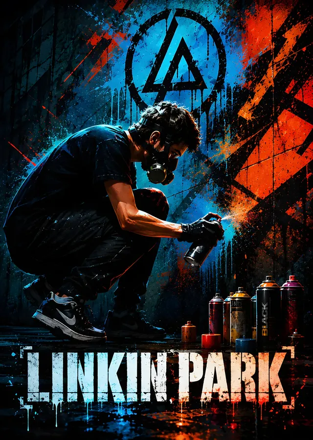 Linkin Park - Grafiti metal tablo