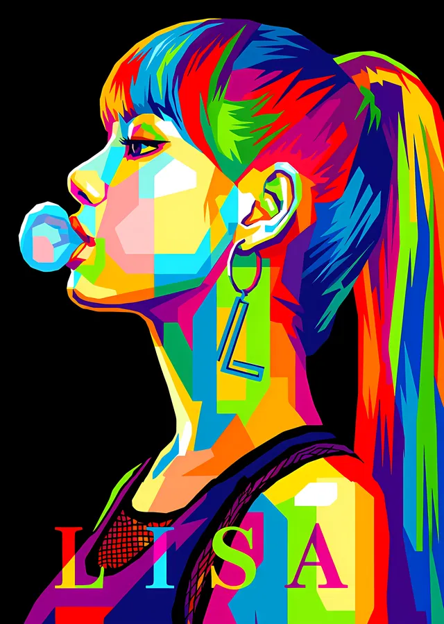 Lisa: Sakız Balonu WPAP metal tablo