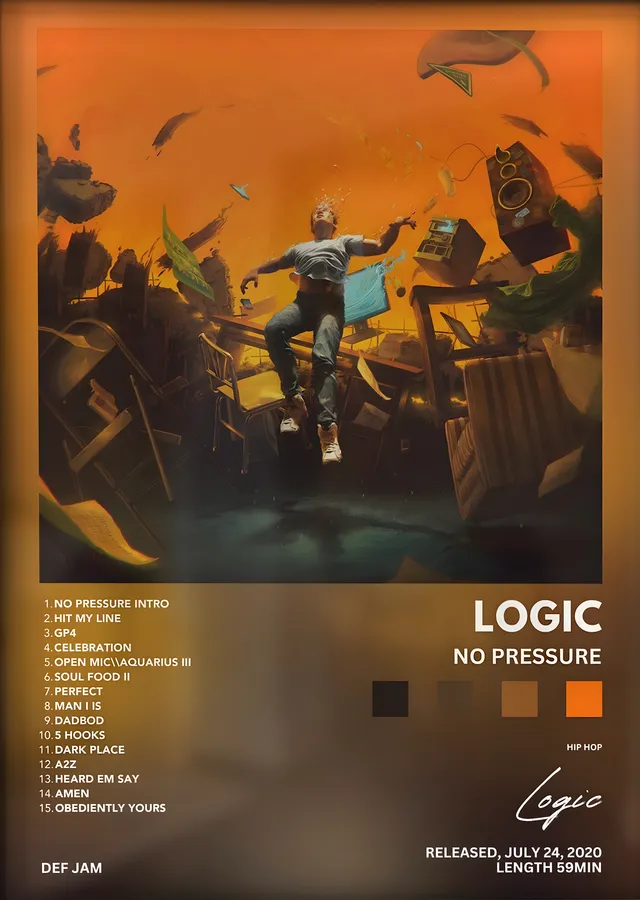 Logic: No Pressure metal tablo