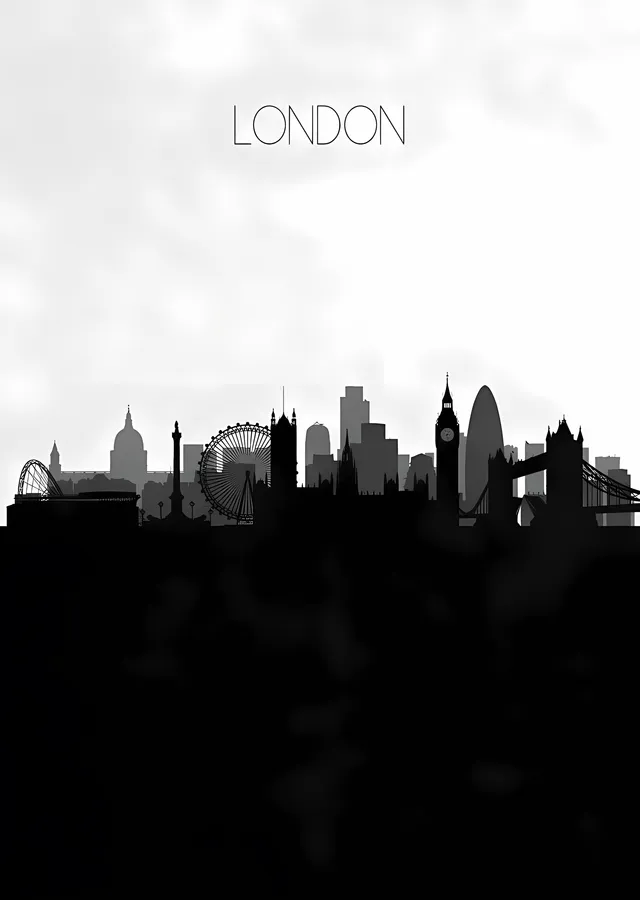 Londra Silueti metal tablo