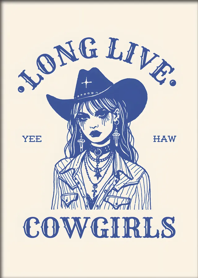 Long Live Cowgirls metal tablo