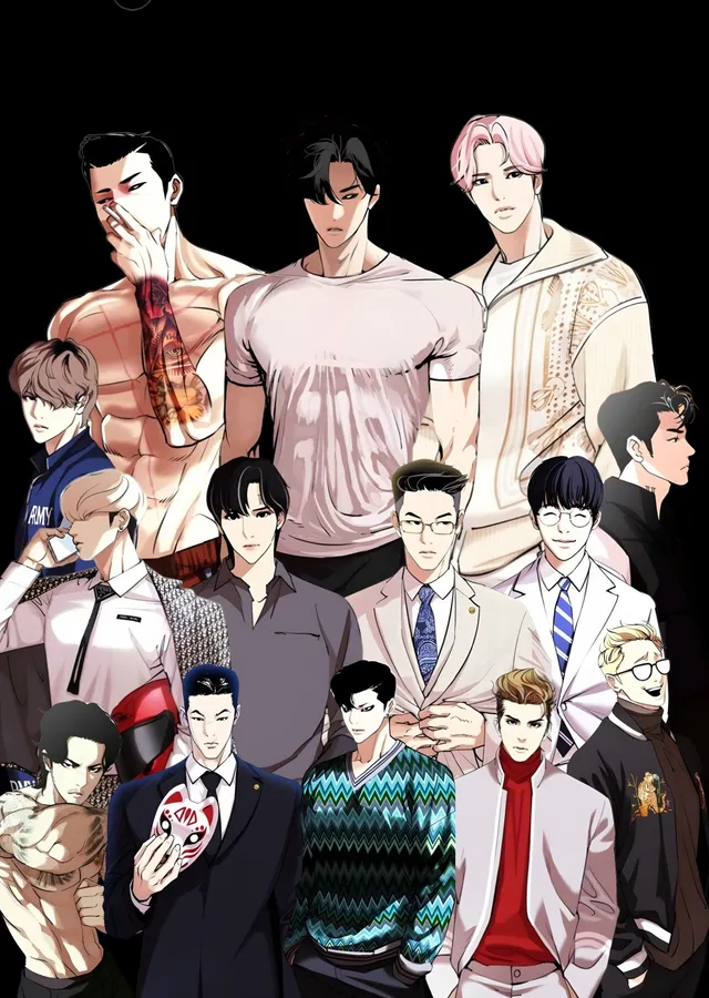 Lookism - Karakter Kadrosu metal tablo