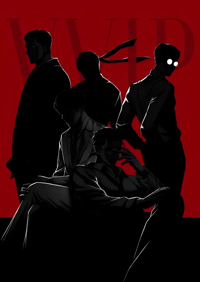 Lookism - Kırmızı Silüet metal tablo