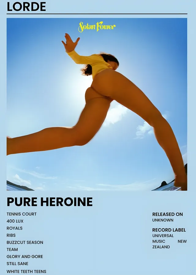Lorde - Pure Heroine metal tablo