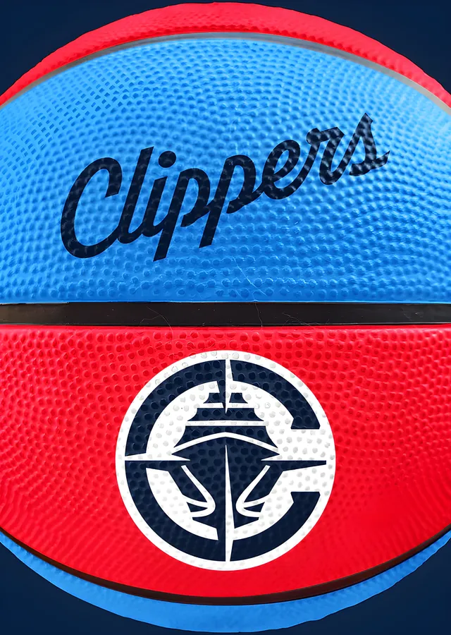 Los Angeles Clippers - Basketbol Topu metal tablo