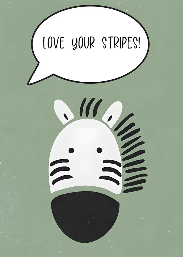 Love Your Stripes - Zebra Yavrusu metal tablo