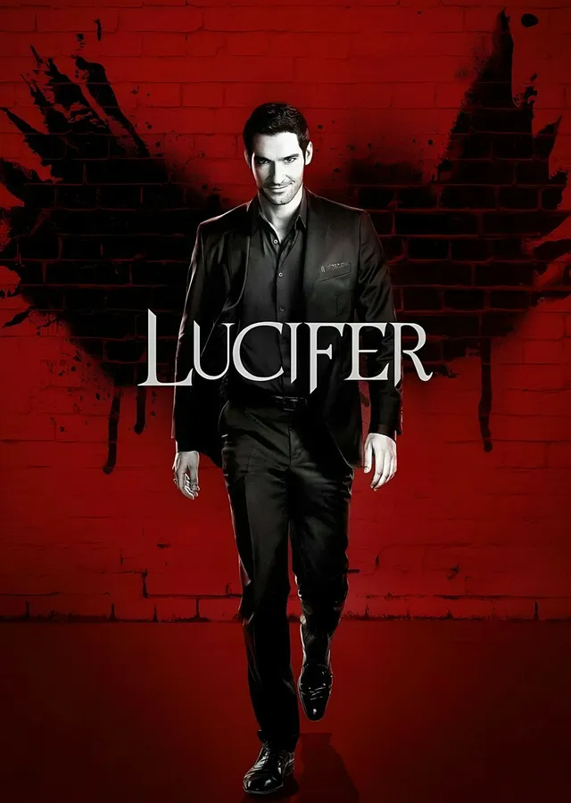 Lucifer: Kanat İzli Kırmızı Duvar metal tablo
