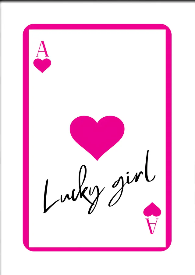 Lucky Girl Maça Ası metal tablo