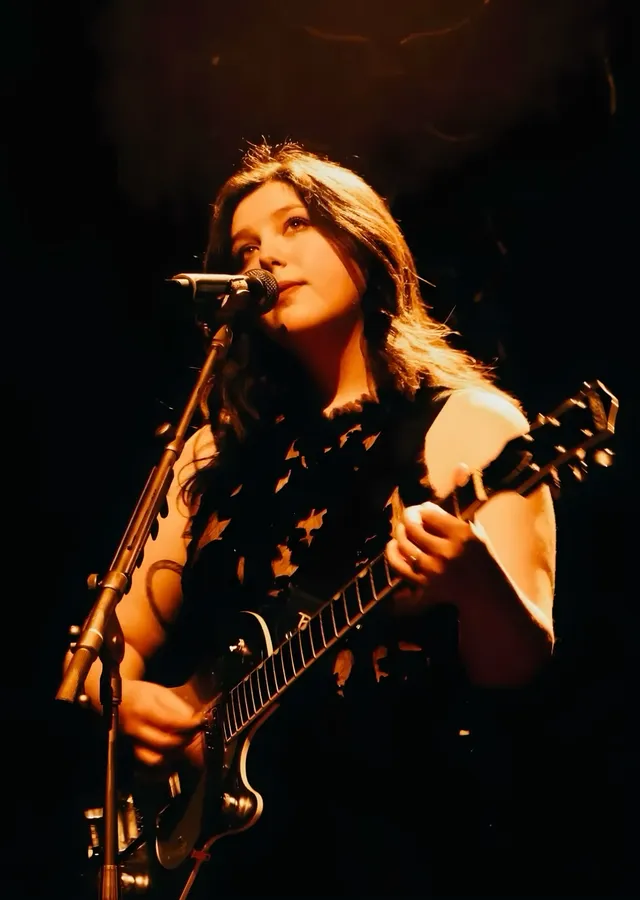 Lucy Dacus - Sahnede Gitar metal tablo