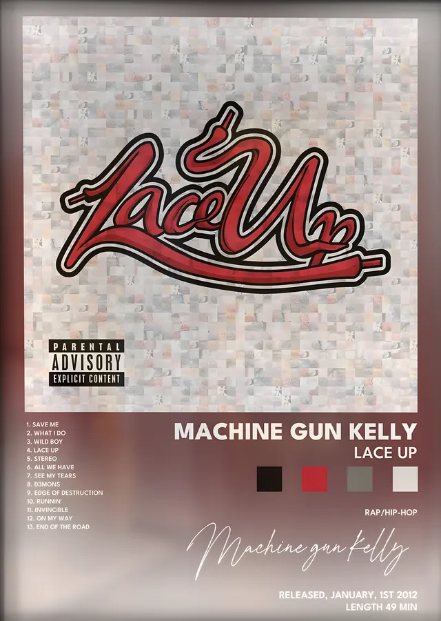 Machine Gun Kelly: Lace Up (Logo) metal tablo