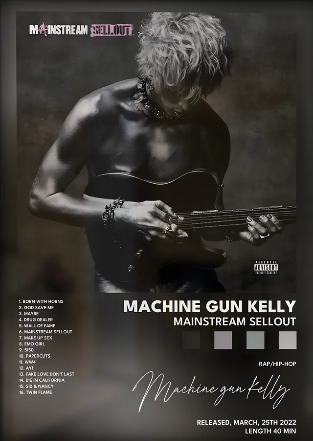 Machine Gun Kelly: Mainstream Sellout metal tablo