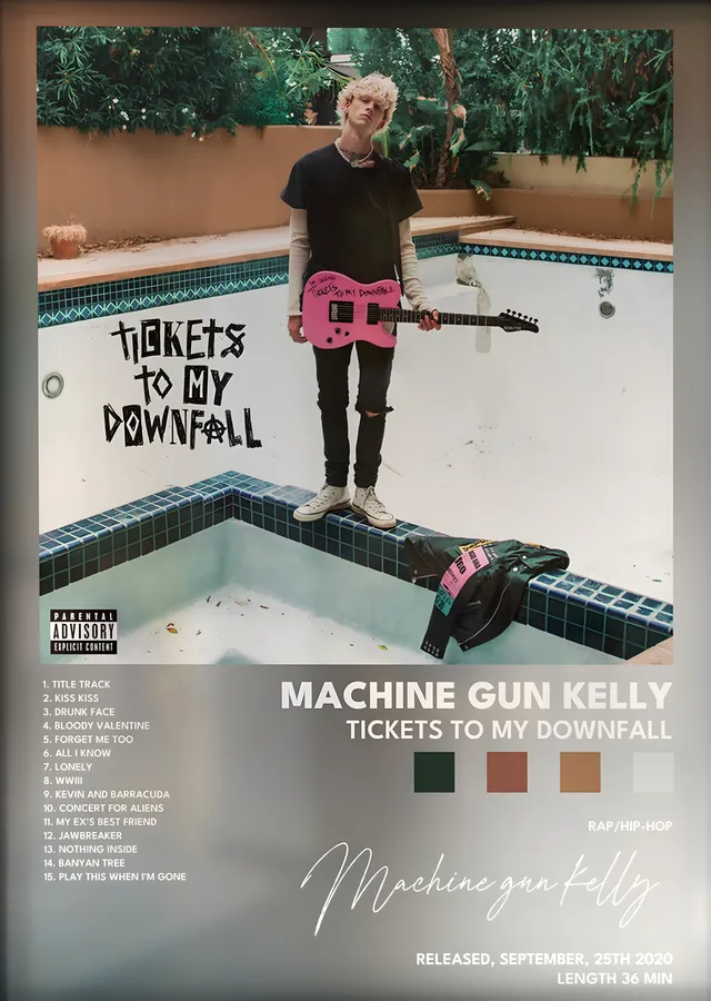 Machine Gun Kelly: Tickets to My Downfall metal tablo