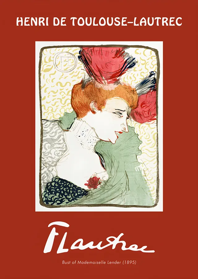Mademoiselle Lender Büstü - Henri de Toulouse-Lautrec metal tablo