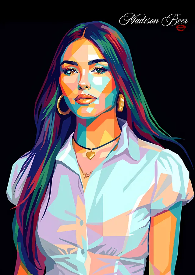 Madison Beer: Pastel Düzlem Portresi metal tablo