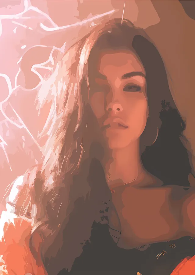 Madison Beer: Pembe Işık Portresi metal tablo