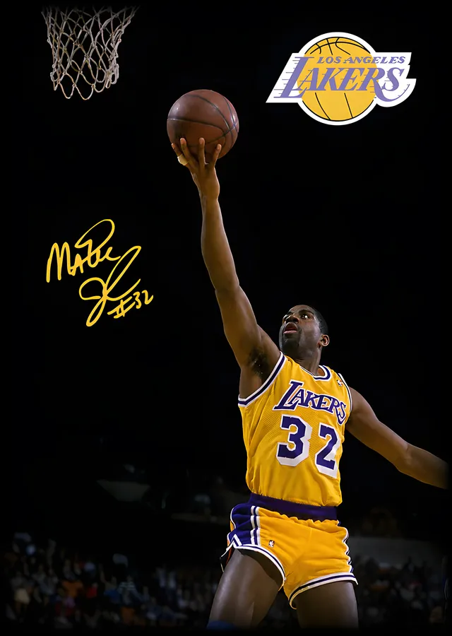 Magic Johnson - Lakers Anı metal tablo