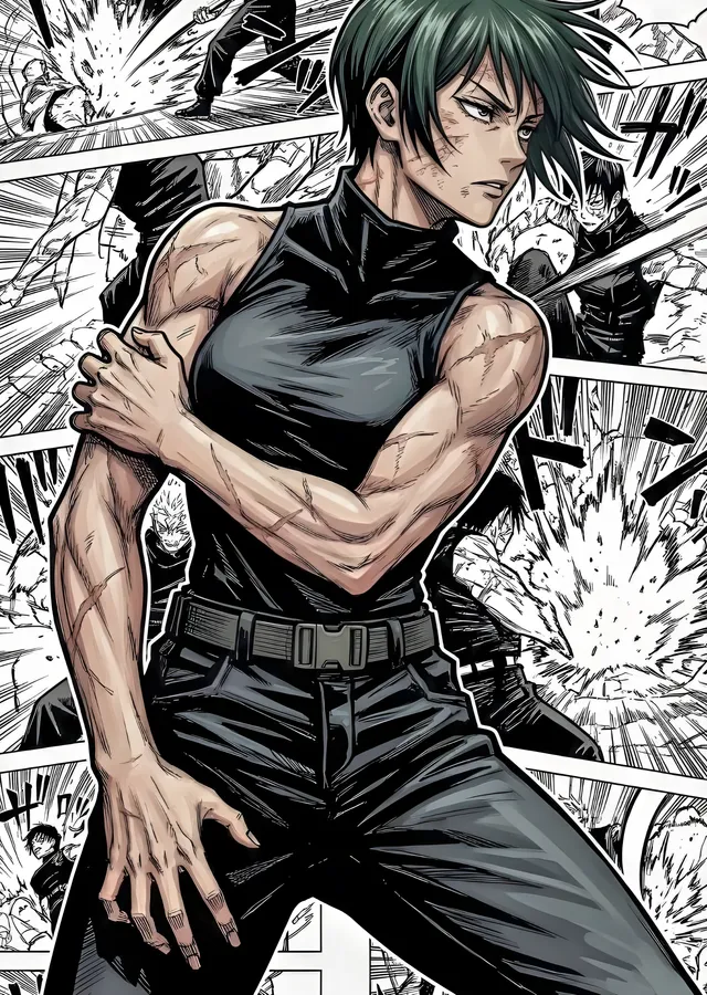 Maki Zenin - Manga Kareleri metal tablo