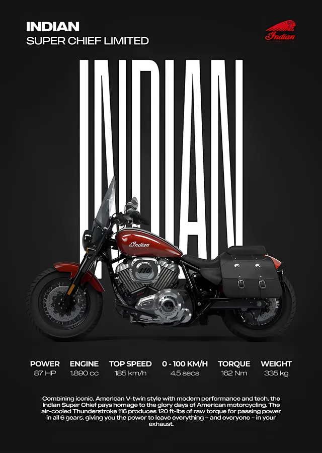 Indian Super Chief Limited metal tablo
