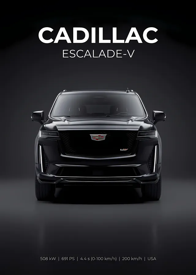 Cadillac Escalade-V metal tablo