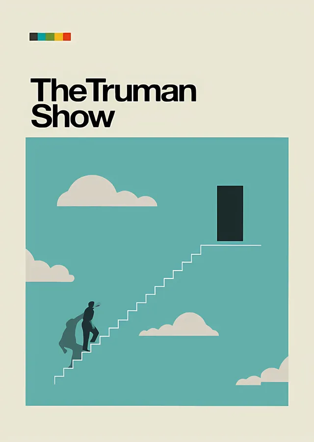 The Truman Show - Gökyüzüne Çıkan Merdiven metal tablo