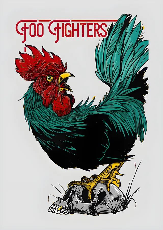 Foo Fighters - Horoz ve Kuru Kafa metal tablo