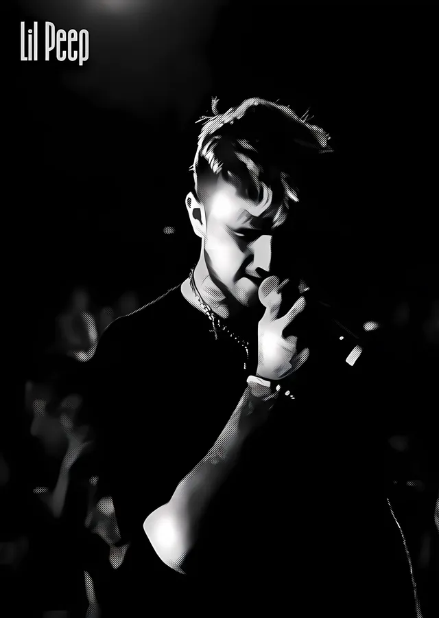 Lil Peep - Karanlıkta Tek Işık metal tablo