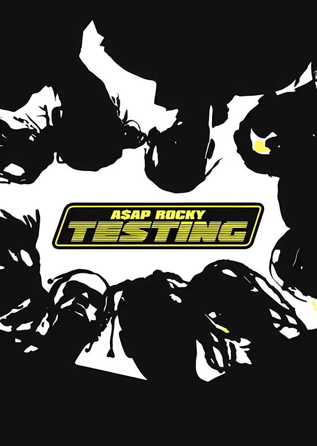 ASAP Rocky - Testing Siyah Beyaz Afiş metal tablo