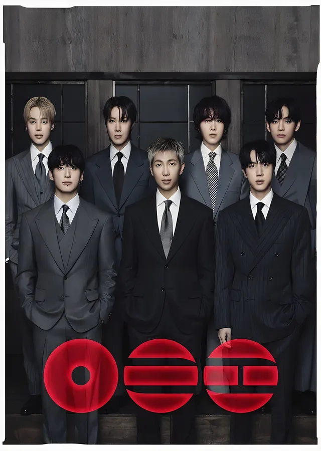 BTS - Takım Elbiseli Grup Portresi metal tablo