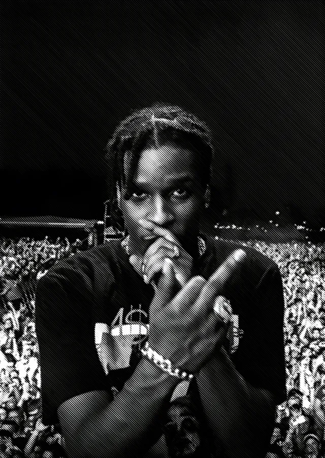 ASAP Rocky - Kalabalık Önünde Siyah Beyaz metal tablo