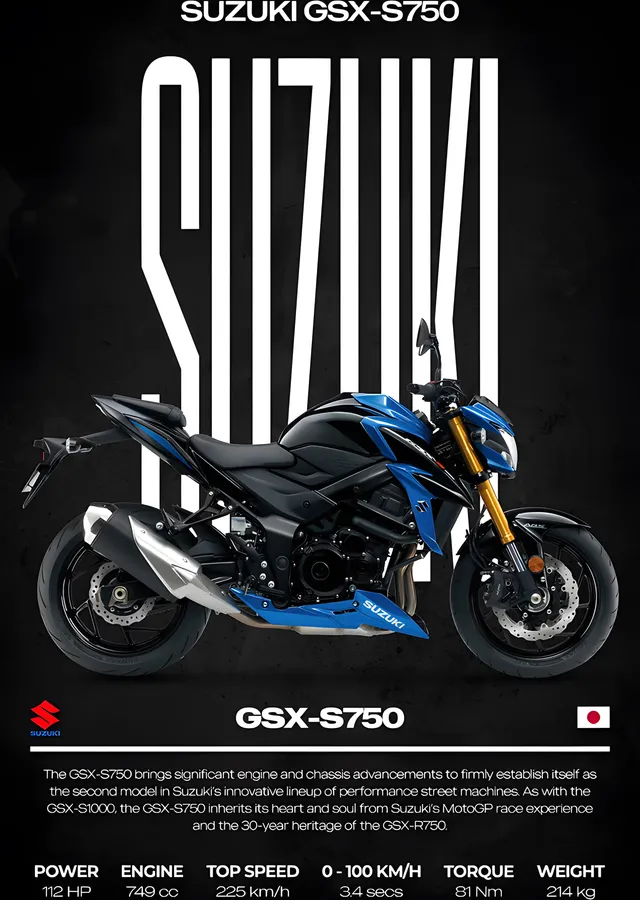 Suzuki GSX-S750 metal tablo