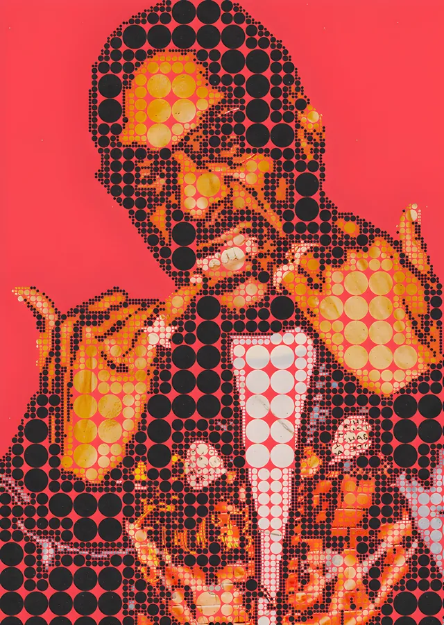 Snoop Dogg - Turuncu Halftone Portre metal tablo
