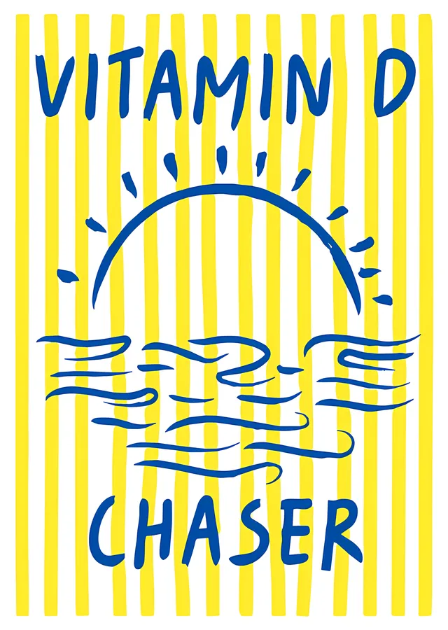 Vitamin D Chaser - Sarı Çizgili Güneş metal tablo
