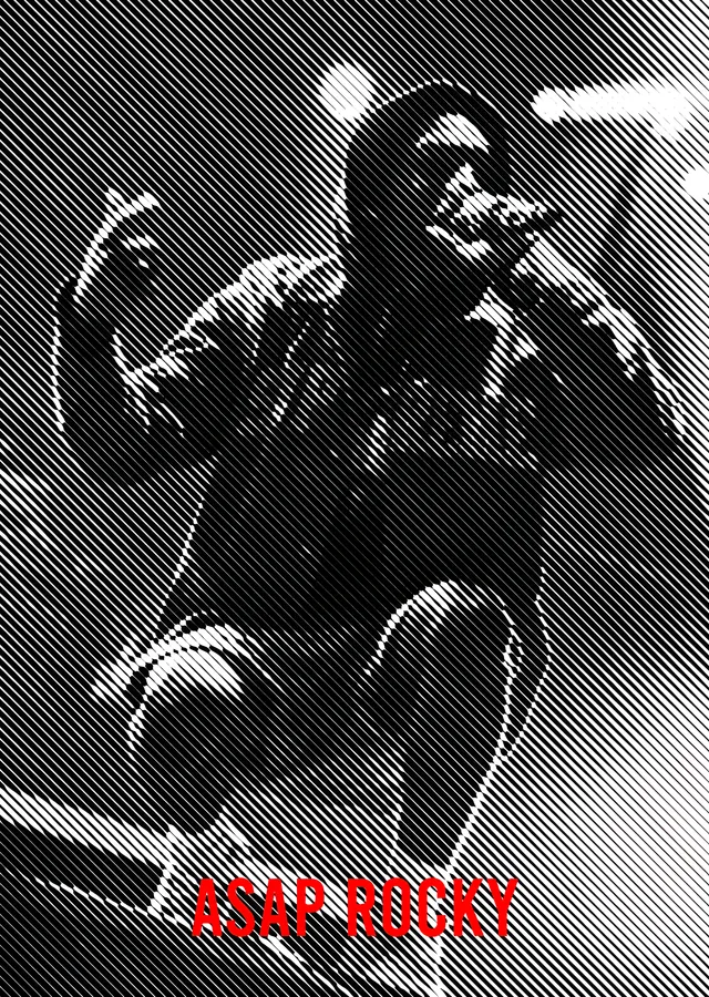 ASAP Rocky - Halftone Sahne Karesi metal tablo