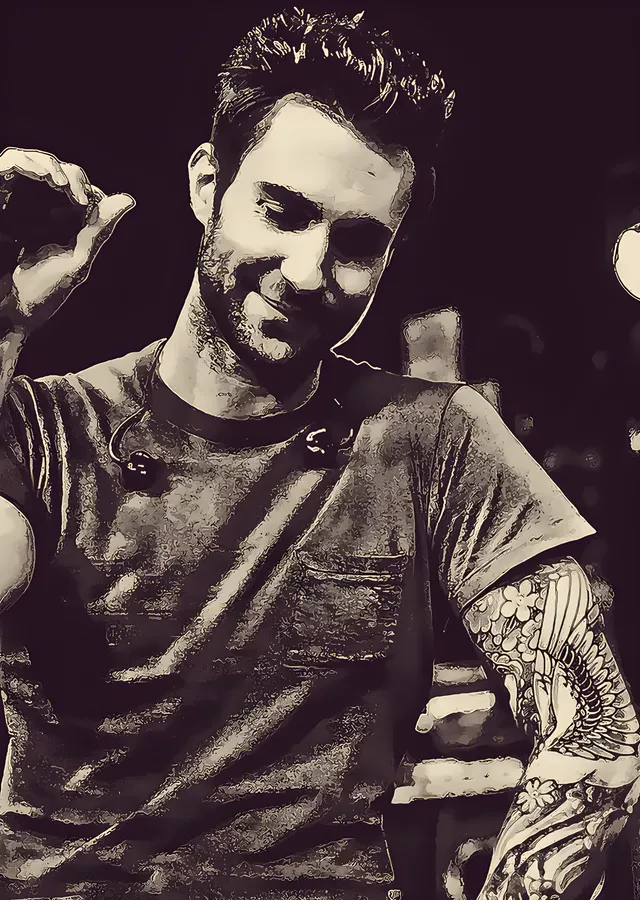 Adam Levine - Sepya Portre metal tablo