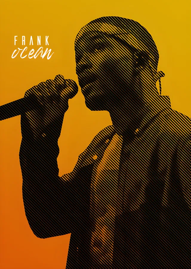 Frank Ocean - Sarı Zeminde metal tablo
