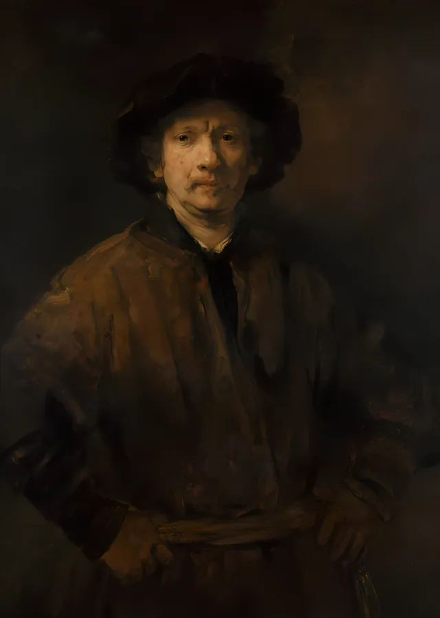 Rembrandt Otoportresi - 1652 metal tablo