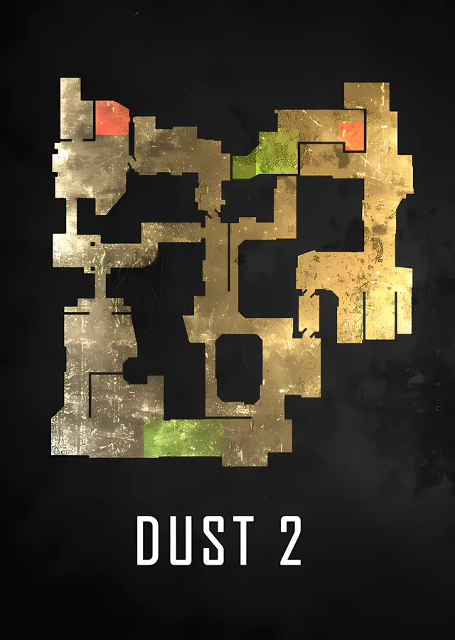 Counter-Strike Dust 2 - Harita Planı metal tablo