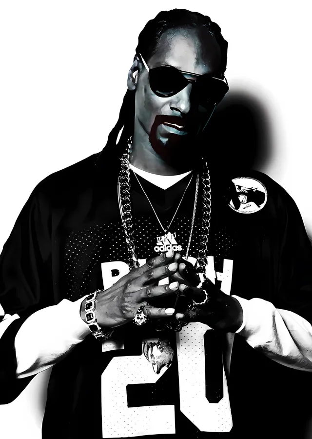 Snoop Dogg - Siyah Beyaz Stüdyo Portresi metal tablo