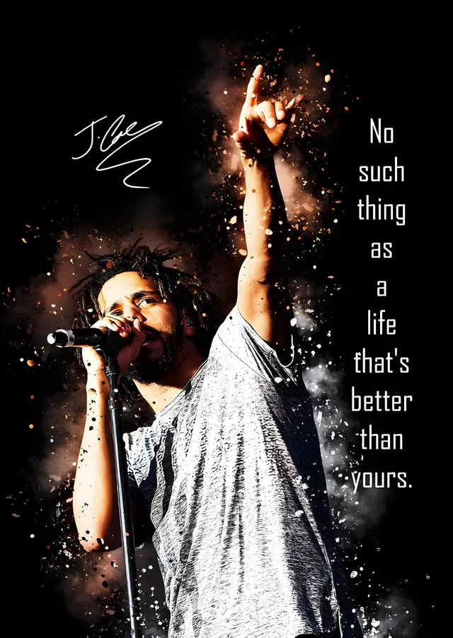 J. Cole - Sahnede metal tablo